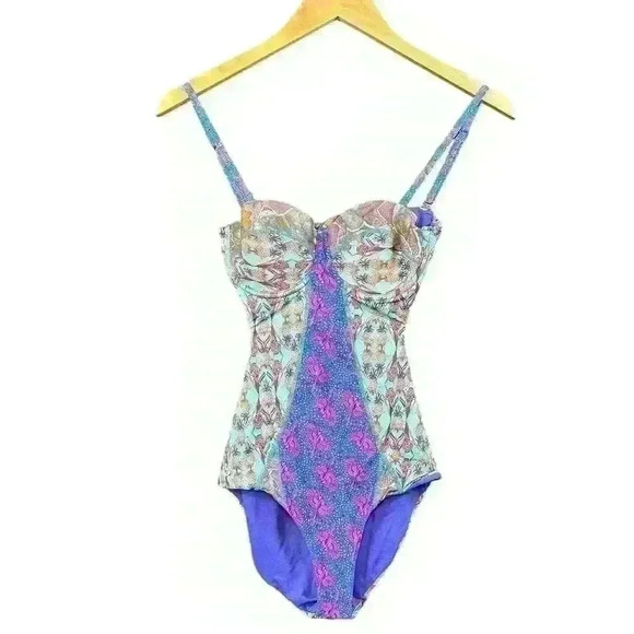 MAAJI One Piece Tie Scoop Back Pineapple Bird Swimsuit Women Small (Retail $178) - Picture 2 of 14